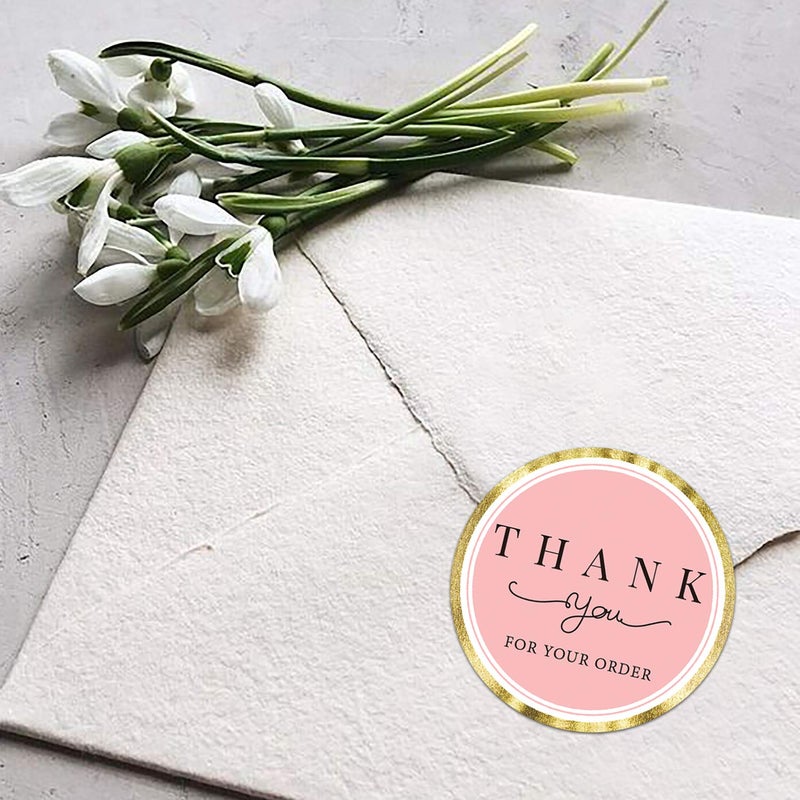 Mr.Mug 500 Thank You for Your Order Stickers  Chic Pink Thank You Stickers for Small Business  Thank You for Your Business Label Stickers  1.4 Inches Thank You Stickers Roll. - Image 4